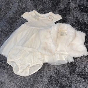 First Impression 6-9 month Off White Dress